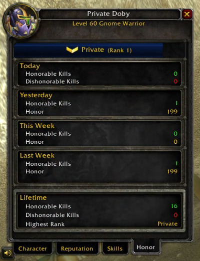 World of Warcraft PvP Honor v.1.14.4